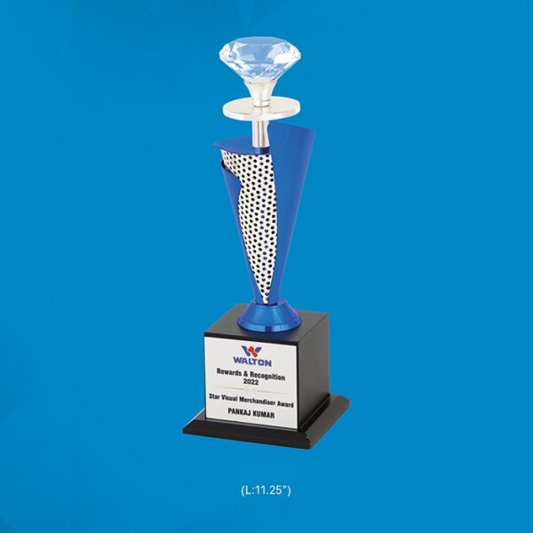 Customized Crystal Diamond Excellence Trophy