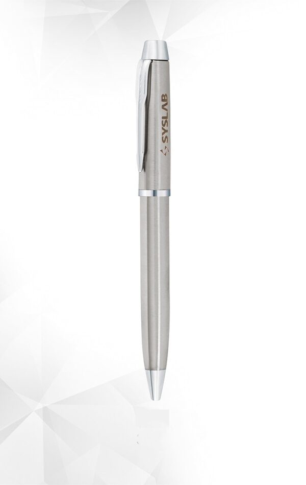 Corporate Presents Light Gray Brushed Metal Ballpoint Pen - Premium Pen for Men/Women, Corporate Gift